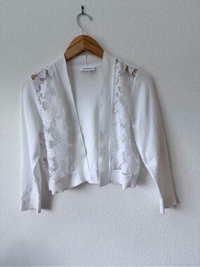 Calvin Klein White Knit Crewneck Top